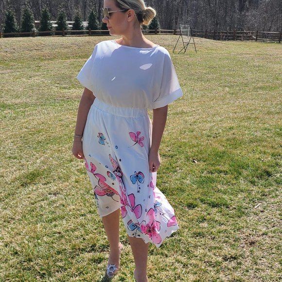 BRAND NEW WHITE  PINK FLORAL DRESS - Picture 9 of 13